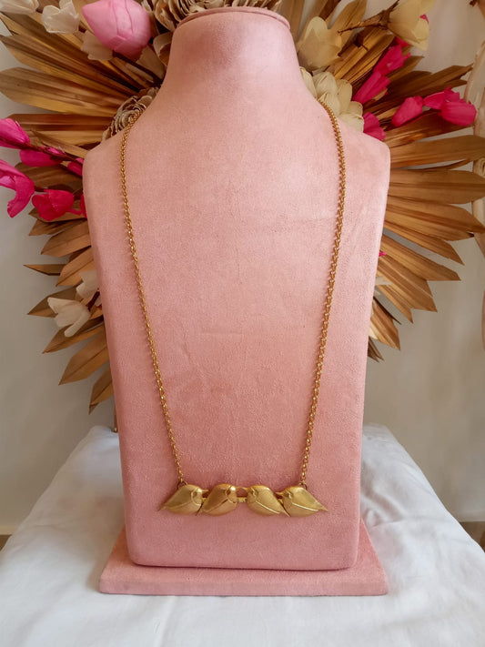 Four Birds on a Branch Gold Necklace
