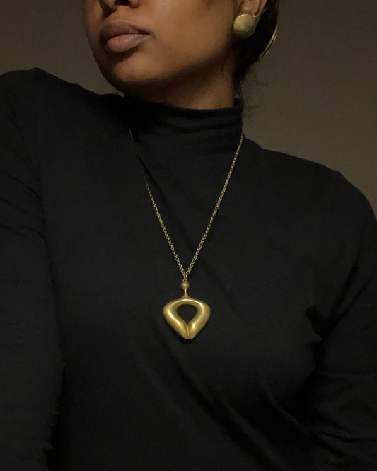 Minimal Gold Abstract Pendant Necklace