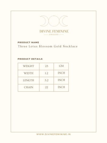 Three Lotus Blossom Gold Necklace