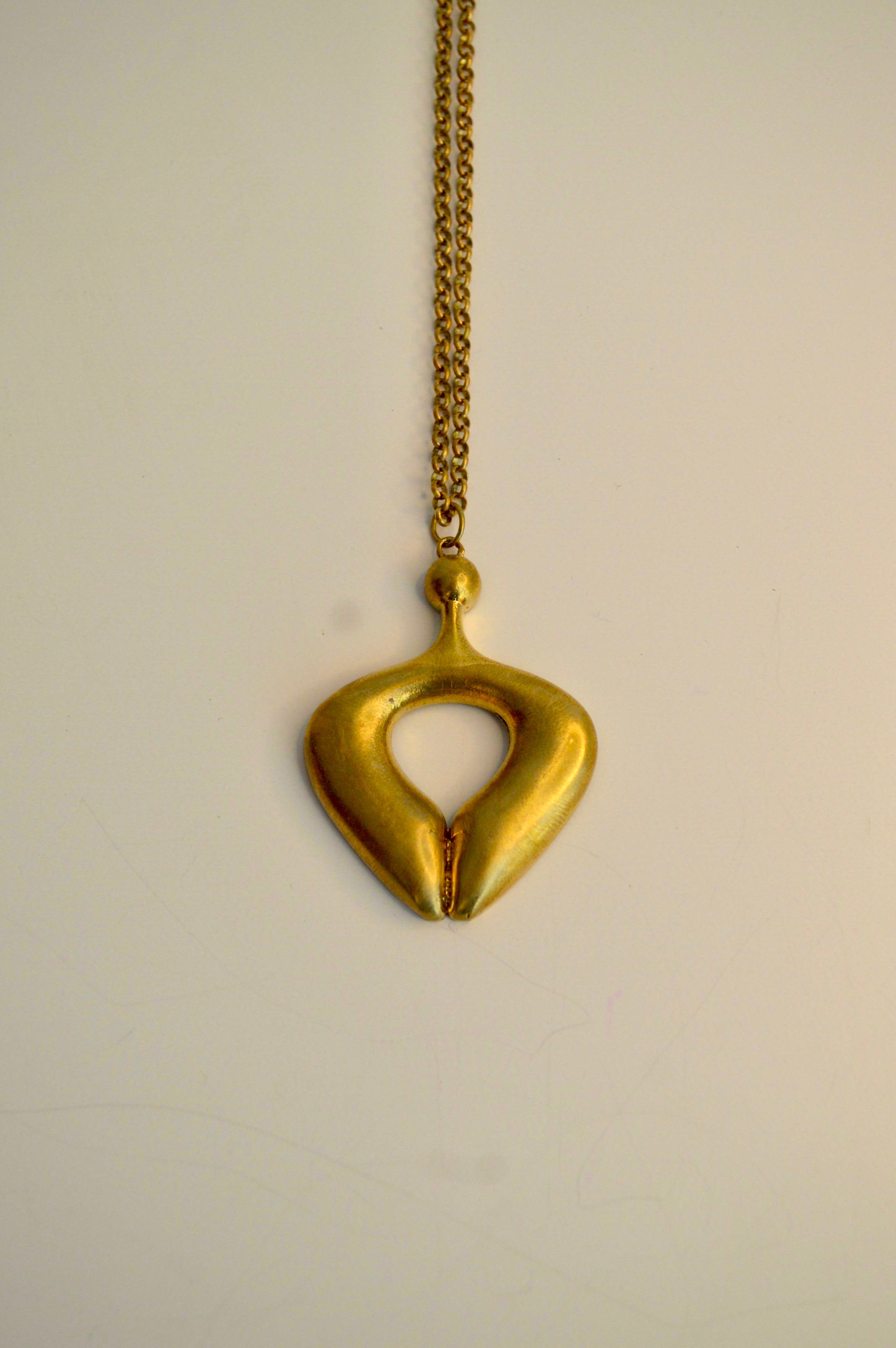 Minimal Gold Abstract Pendant Necklace