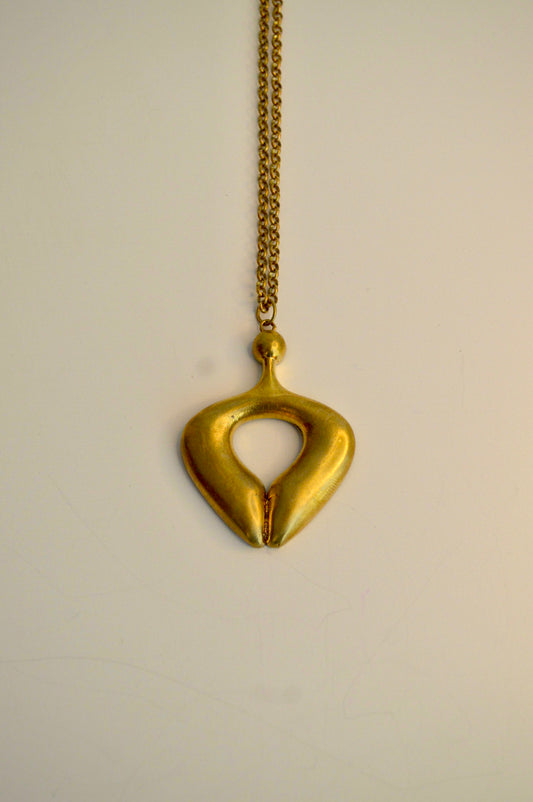 Minimal Gold Abstract Pendant Necklace