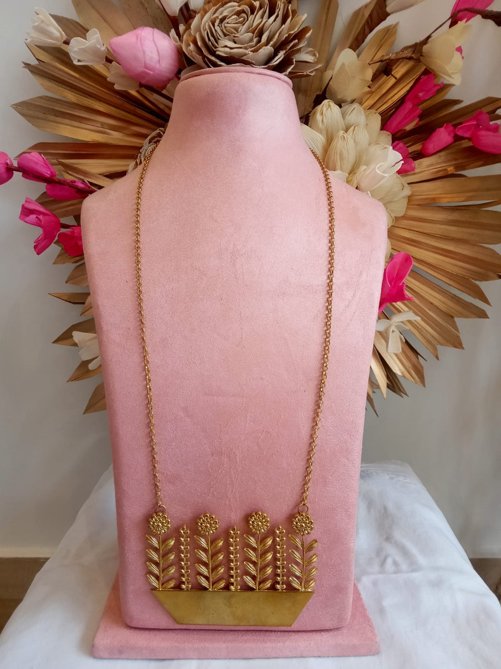 Floral Garden Gold Statement Necklace