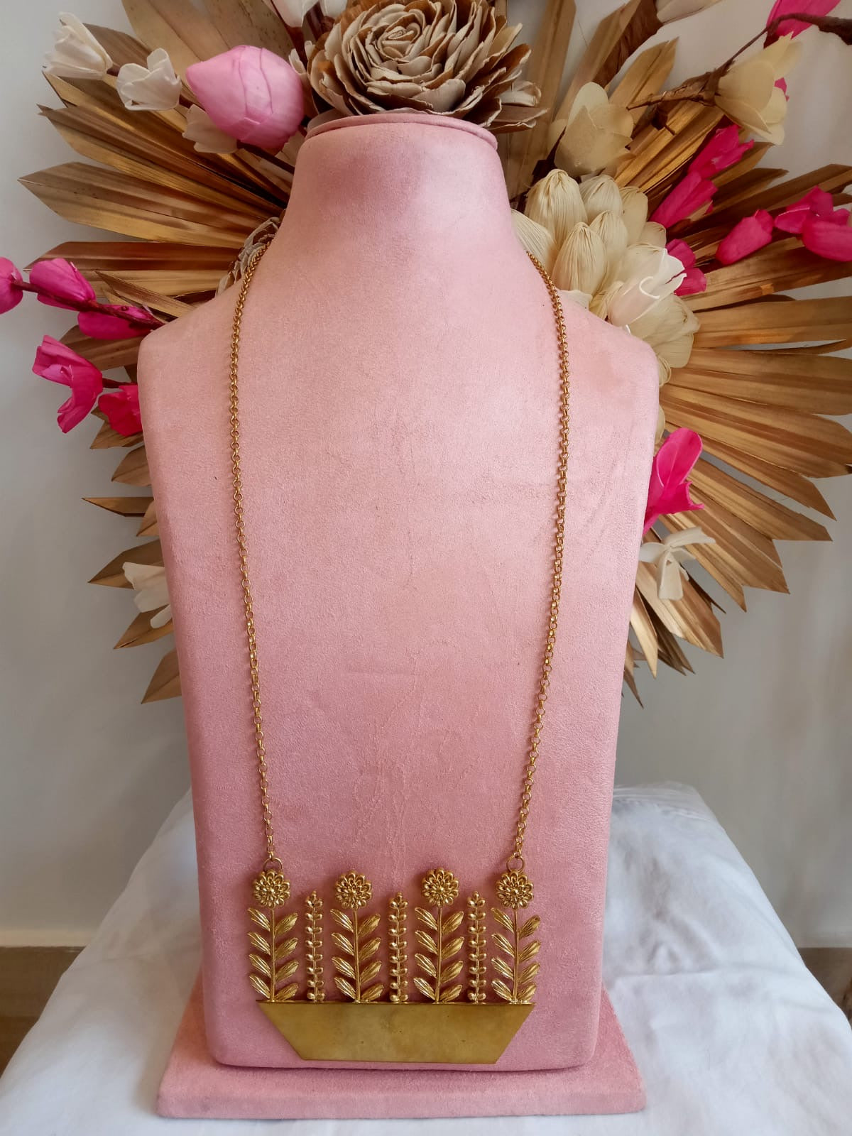 Floral Garden Gold Statement Necklace