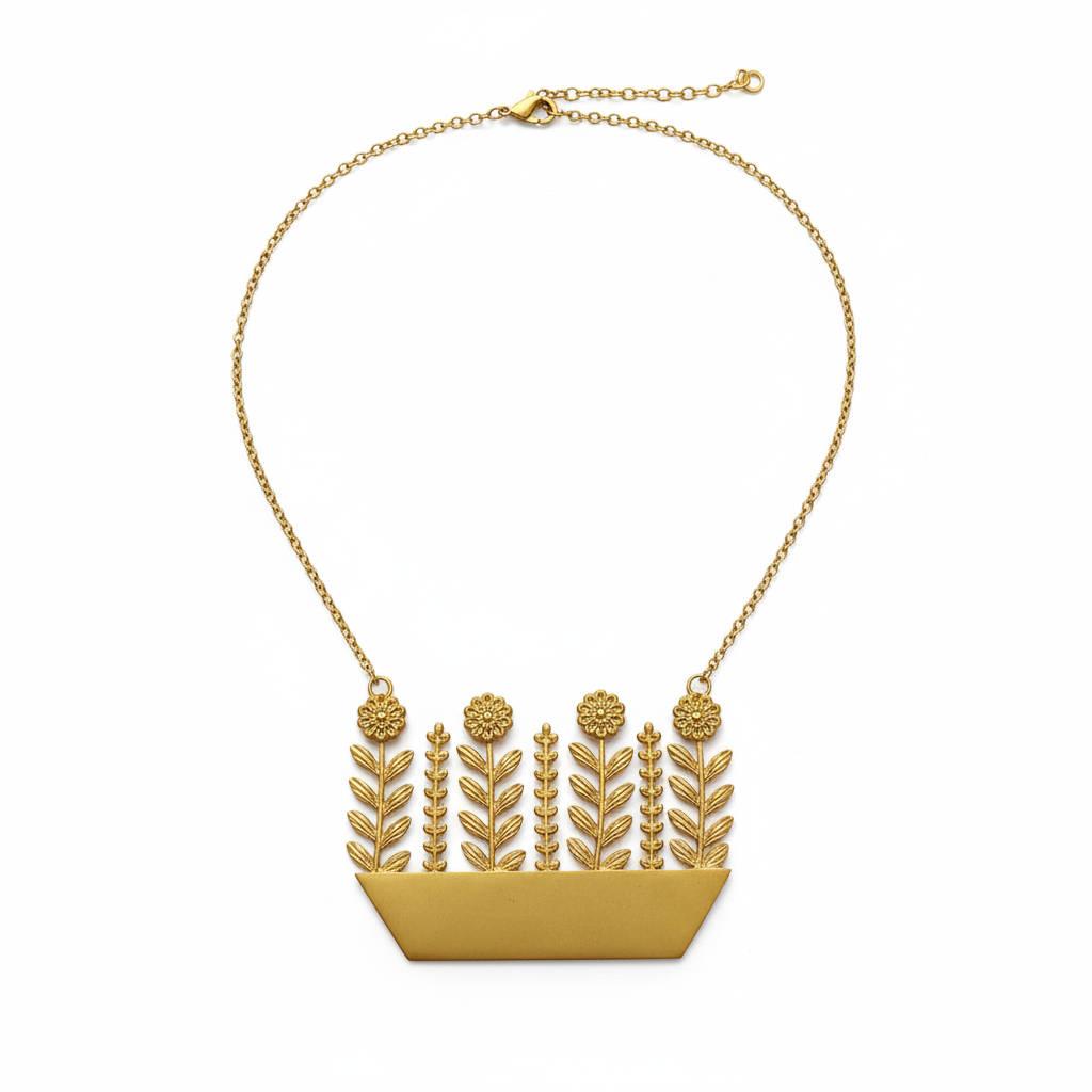 Floral Garden Gold Statement Necklace