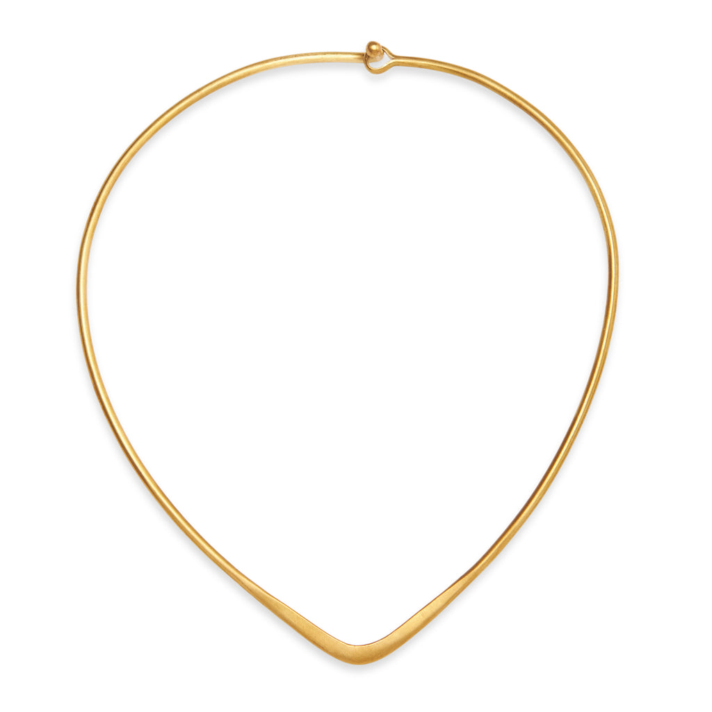 Sleek V-Curve Gold Choker Necklace