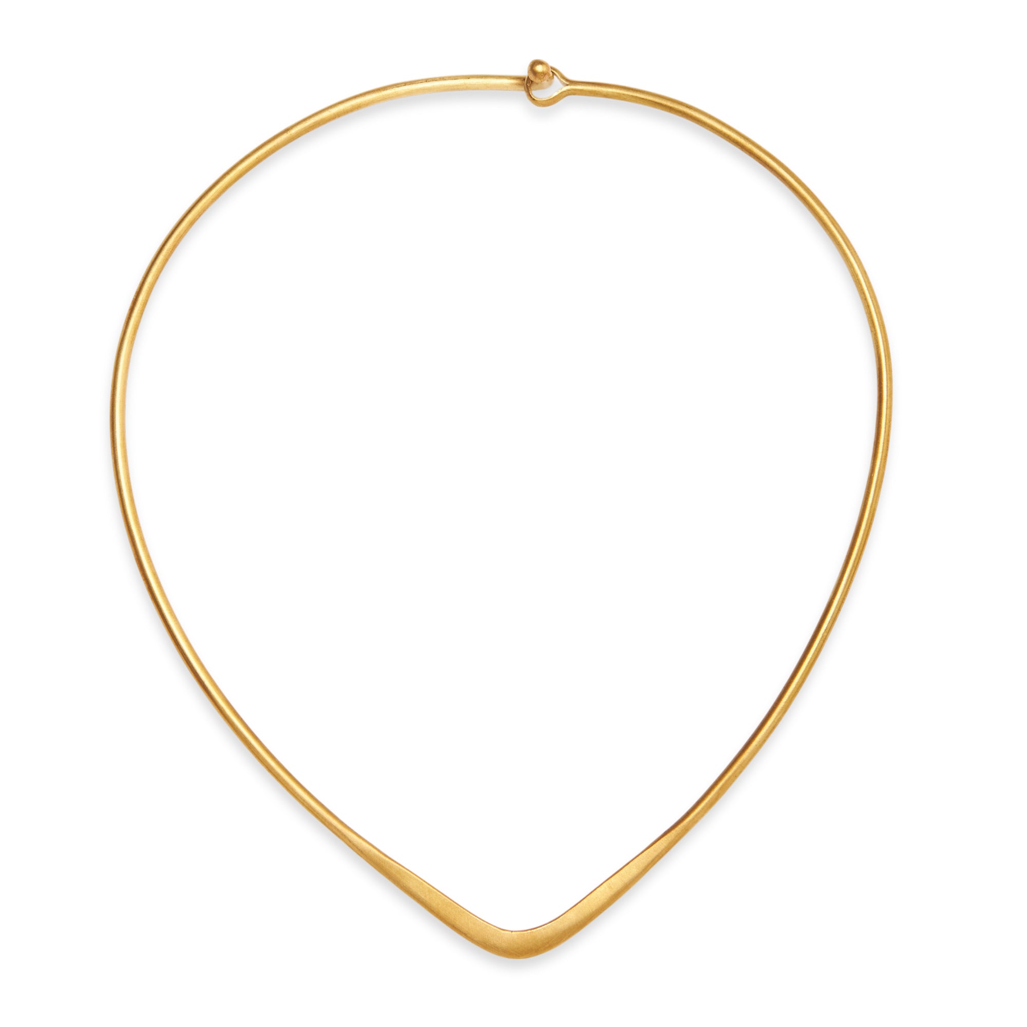 Sleek V-Curve Gold Choker Necklace