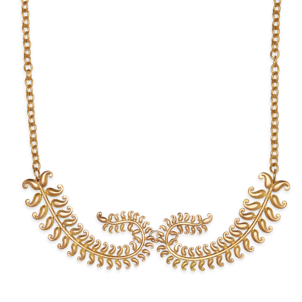 Valli Set – Brass Necklace & Earrings Inspired by Wild Vines