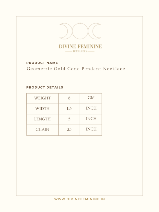 Geometric Gold Cone Pendant Necklace