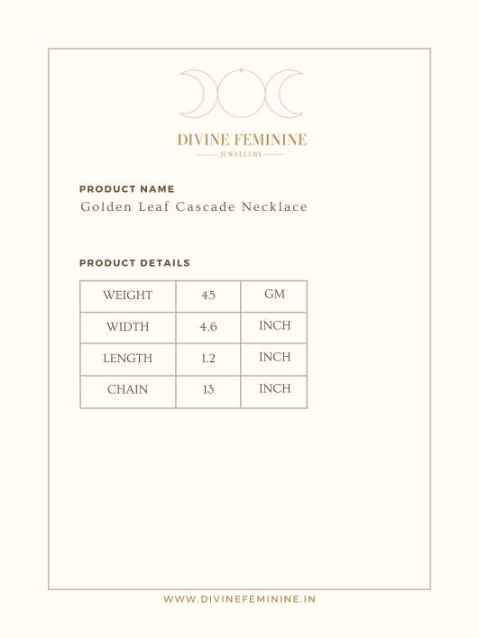 Masaai: Golden Leaf Cascade Brass Necklace