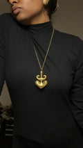 Gold Artistic Heart Pendant Necklace