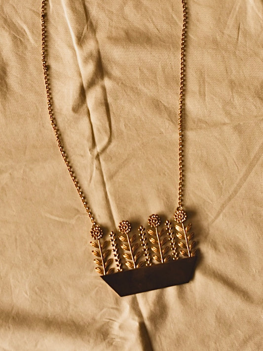 Floral Garden Gold Statement Necklace
