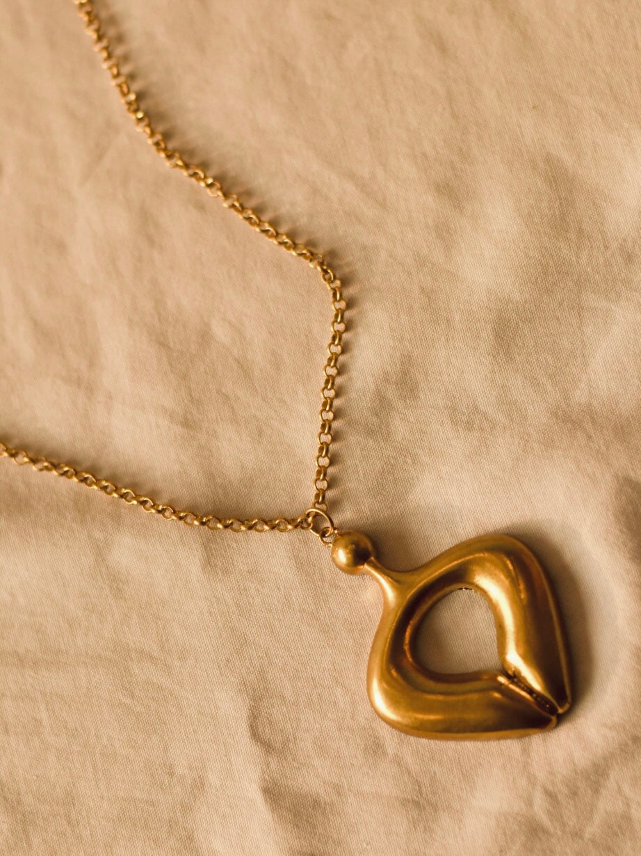 Minimal Gold Abstract Pendant Necklace