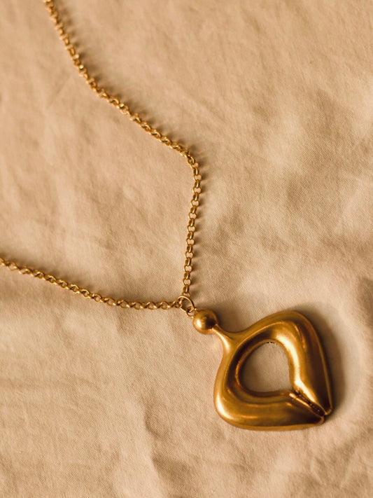 Minimal Gold Abstract Pendant Necklace