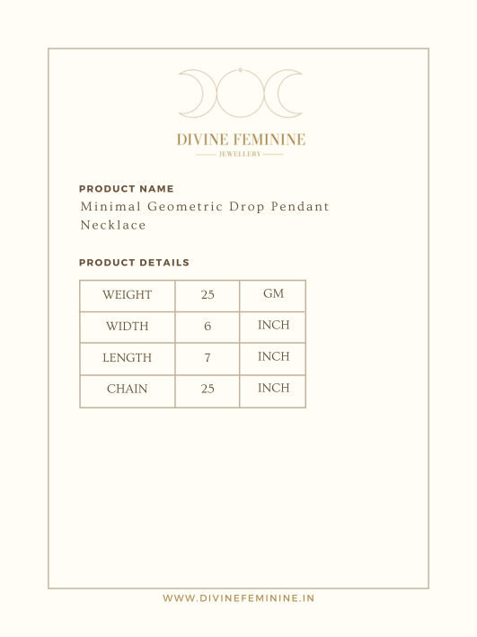 Minimal Geometric Drop Pendant Necklace