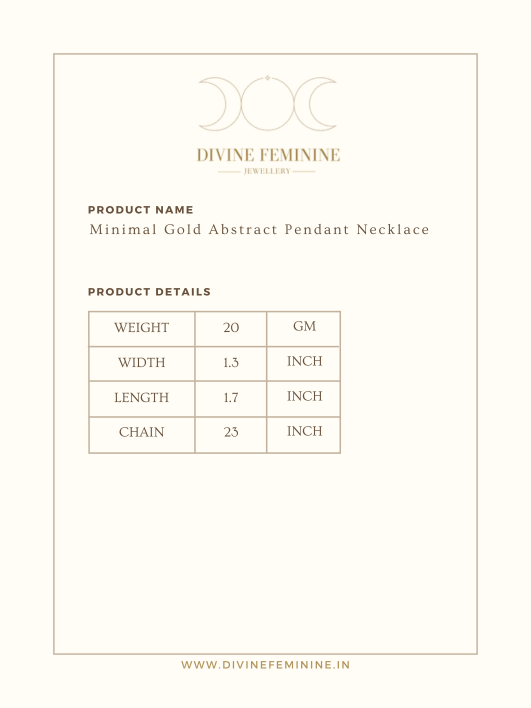 Minimal Gold Abstract Pendant Necklace