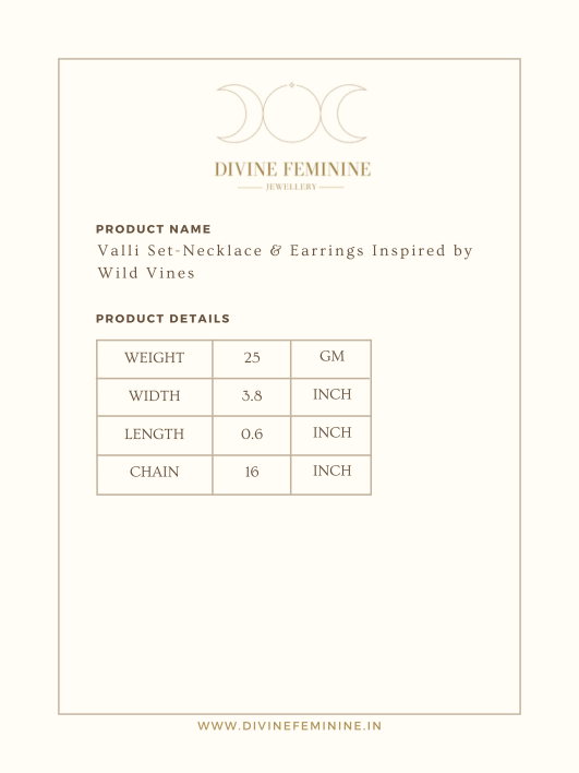 Valli Set – Brass Necklace & Earrings Inspired by Wild Vines